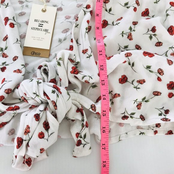 Billabong x Steph Collab NEW Claire Smith Sweet Soul Wrap Top White Size XS - Picture 8 of 11